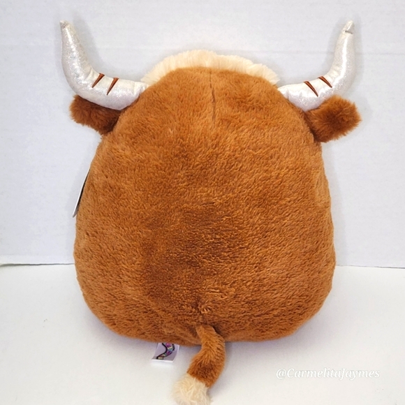 CALTON 🐂 Brown Fuzzy Highland Cow Original Squishmallow By Kellytoy ☆ NWT ☆ - Picture 5 of 9